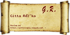 Gitta Réka névjegykártya